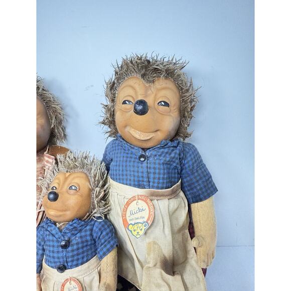 Vintage Steiff Micki Hedgehog Family Of 4 Germany - Picture 5 of 16